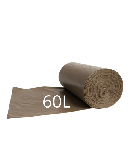 Worki na śmieci LDPE brązowe – 60 L 50 sztuk | Hurt B2B