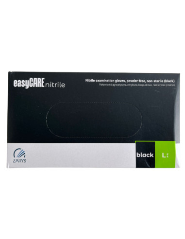 ZARYS rękawice nitrylowe easyCARE czarne  – rozmiar L  | Hurt B2B