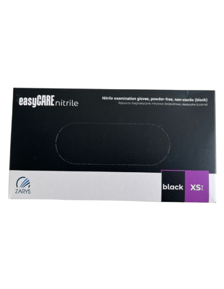 ZARYS rękawice nitrylowe easyCARE czarne  – rozmiar XS  | Hurt B2B
