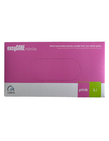 ZARYS rękawice nitrylowe easyCARE różowe – rozmiar L  | Hurt B2B