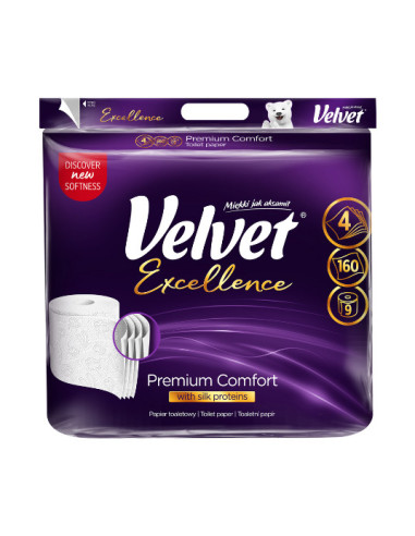 VELVET Excellence 4 warstwowy 20 metrów – papier toaletowy | Hurt B2B
